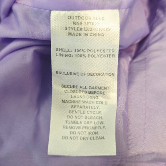 Eddie Bauer Girls Navy Blue Purple Double Zip Hooded Windbreaker Jacket L 14-16 - Picture 6 of 7